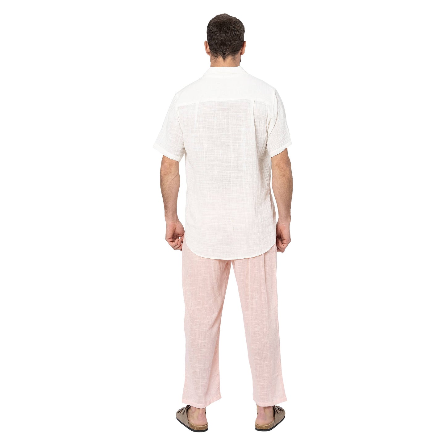 Pantaloni lunghi estivi in cotone con coulisse