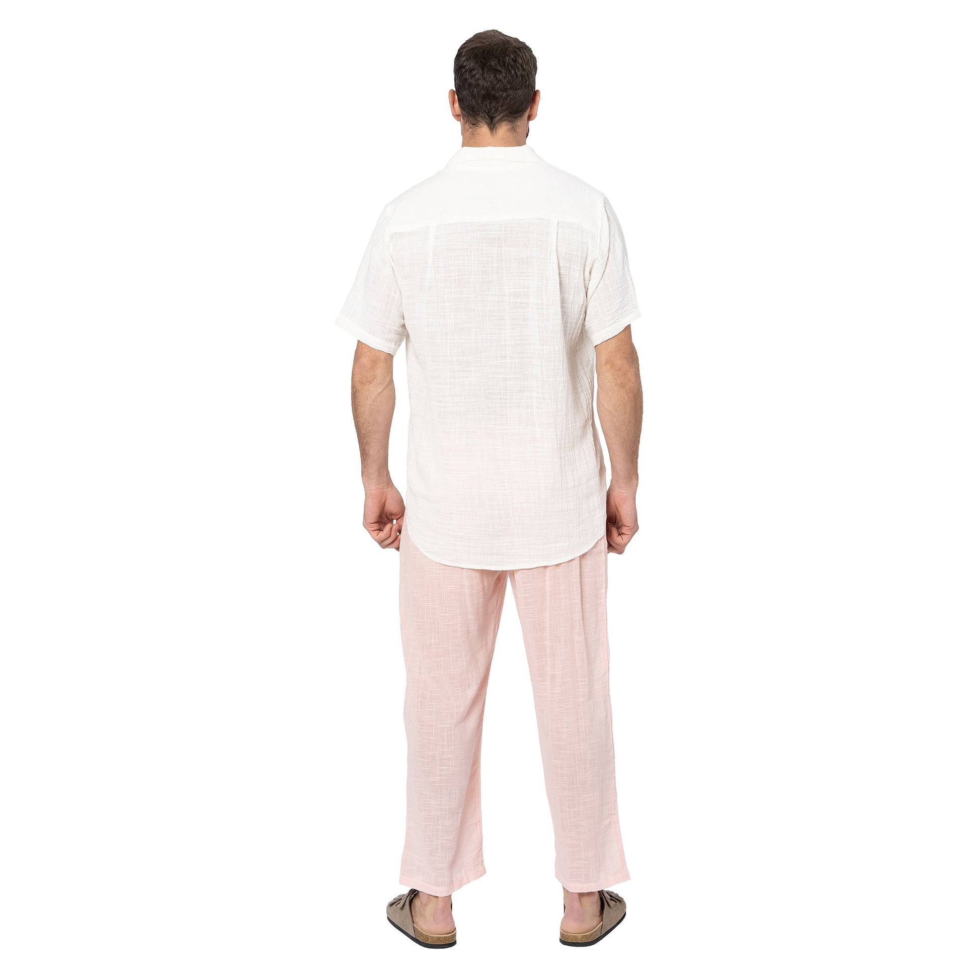 Pantaloni lunghi estivi in cotone con coulisse