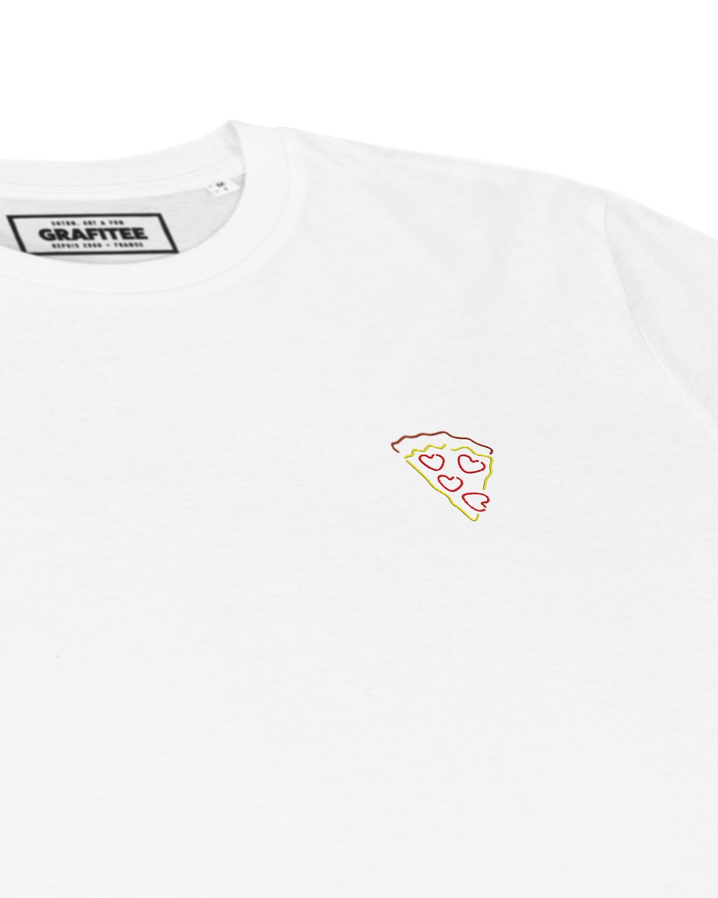 T-shirt ricamata Pizza Love in cotone biologico