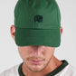 Cappellino dad cap con logo ricamato verde muschio