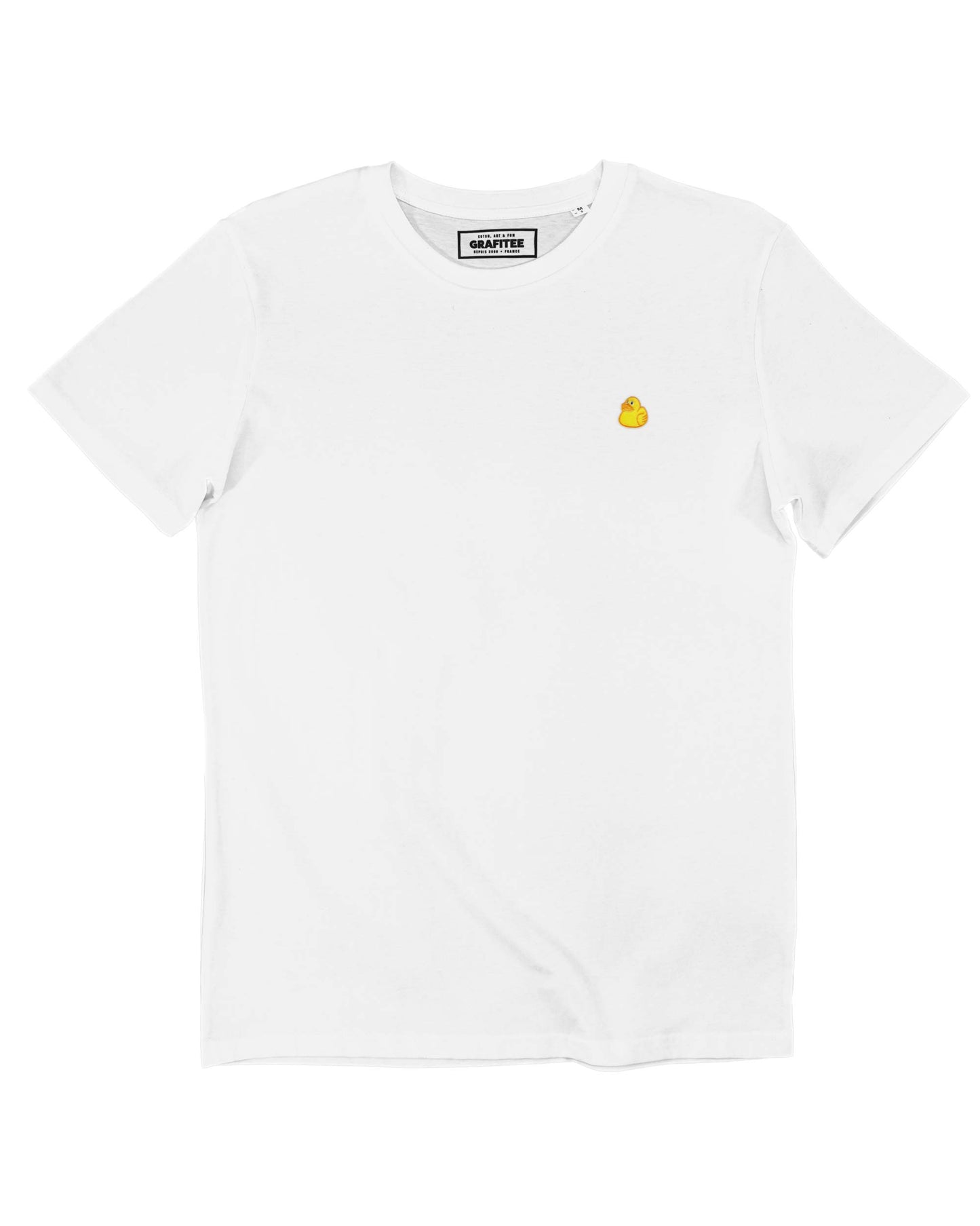 T-shirt Anatra Gialla Ricamata in Cotone Biologico