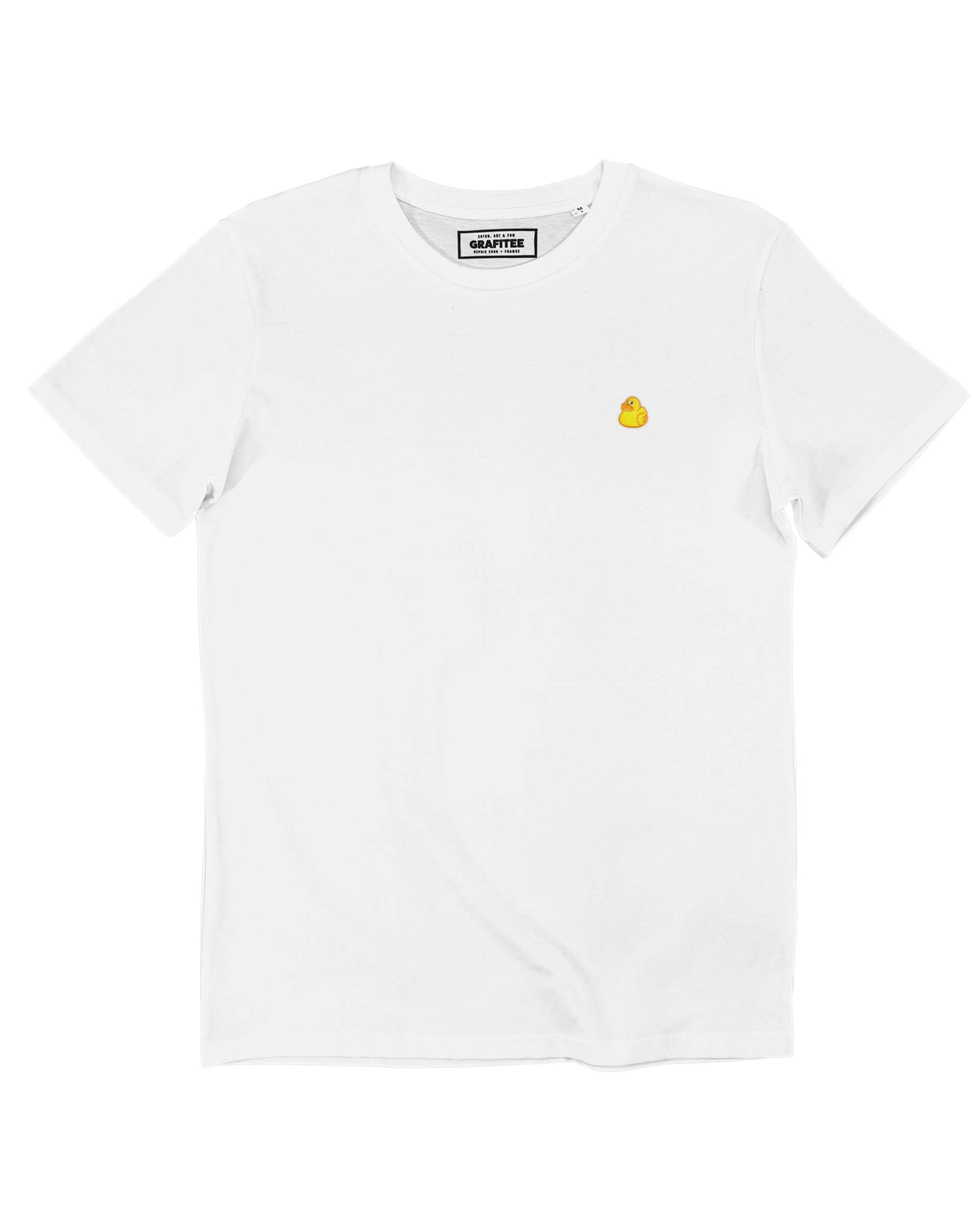 T-shirt Anatra Gialla Ricamata in Cotone Biologico