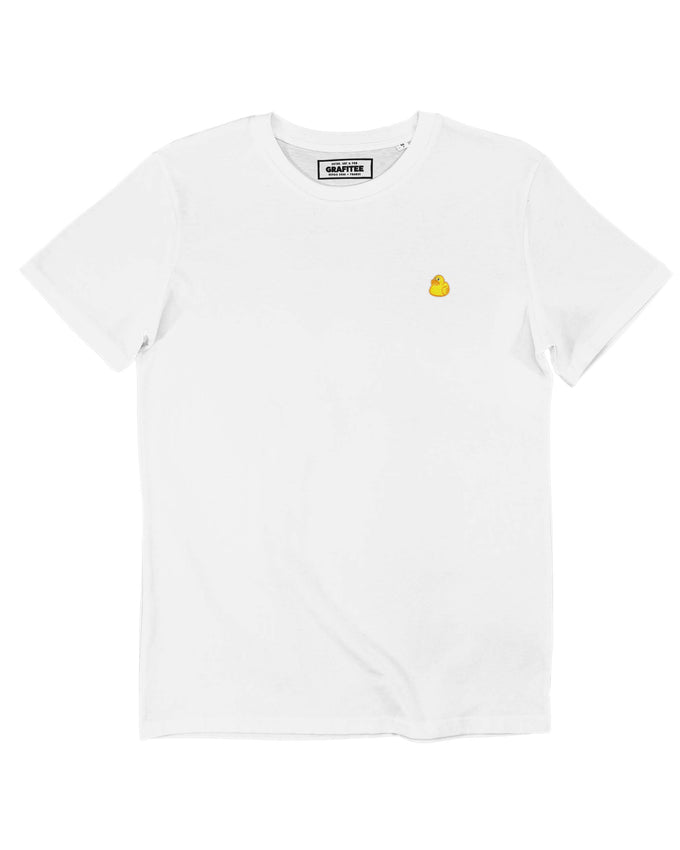 T-shirt Anatra Gialla Ricamata in Cotone Biologico