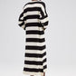 Abito midi oversize in maglia a righe larghe