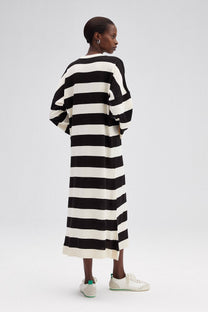 Abito midi oversize in maglia a righe larghe