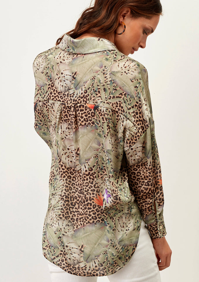 Blusa animalier tropicale