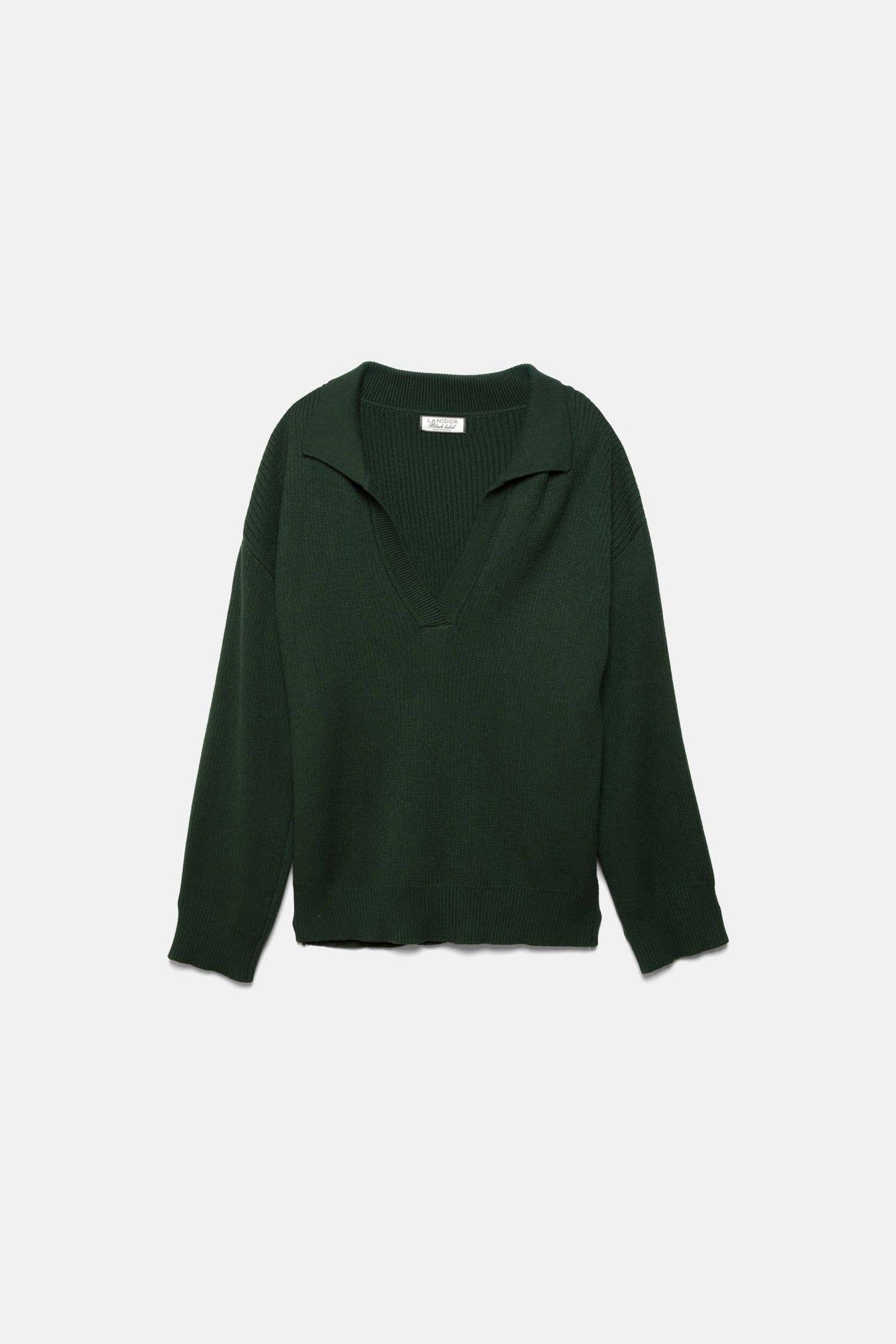 Maglione in maglia rasata con collo polo