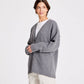 Cardigan Edith in lana d’agnello biologica grigio mélange