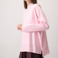 Maglione basic a collo alto in maglia rosa