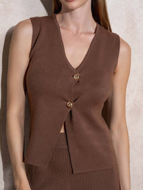 Gilet in maglia con bottoni dorati
