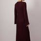 Abito lungo in maglia crochet bordeaux