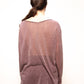 Pullover glitter con scollo a barca