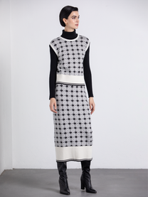 Gilet in maglia jacquard bicolore