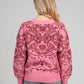 Maglione oversize jacquard bandana rosa caramella