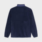 Felpa in pile blu navy con colletto a bottoni