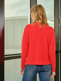Top in maglia a costine con scollo polo