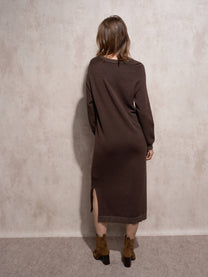 Abito lungo in maglia con lurex