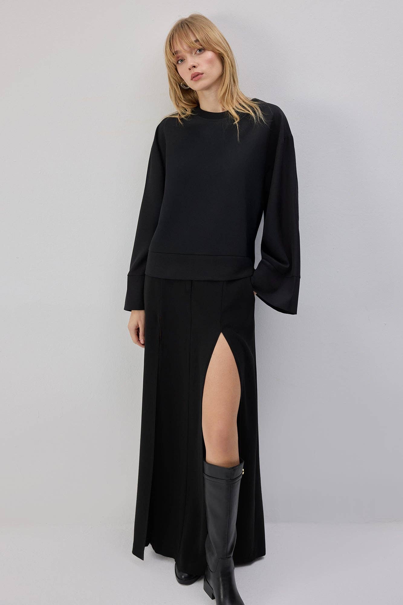 Camicia oversize minimal nera