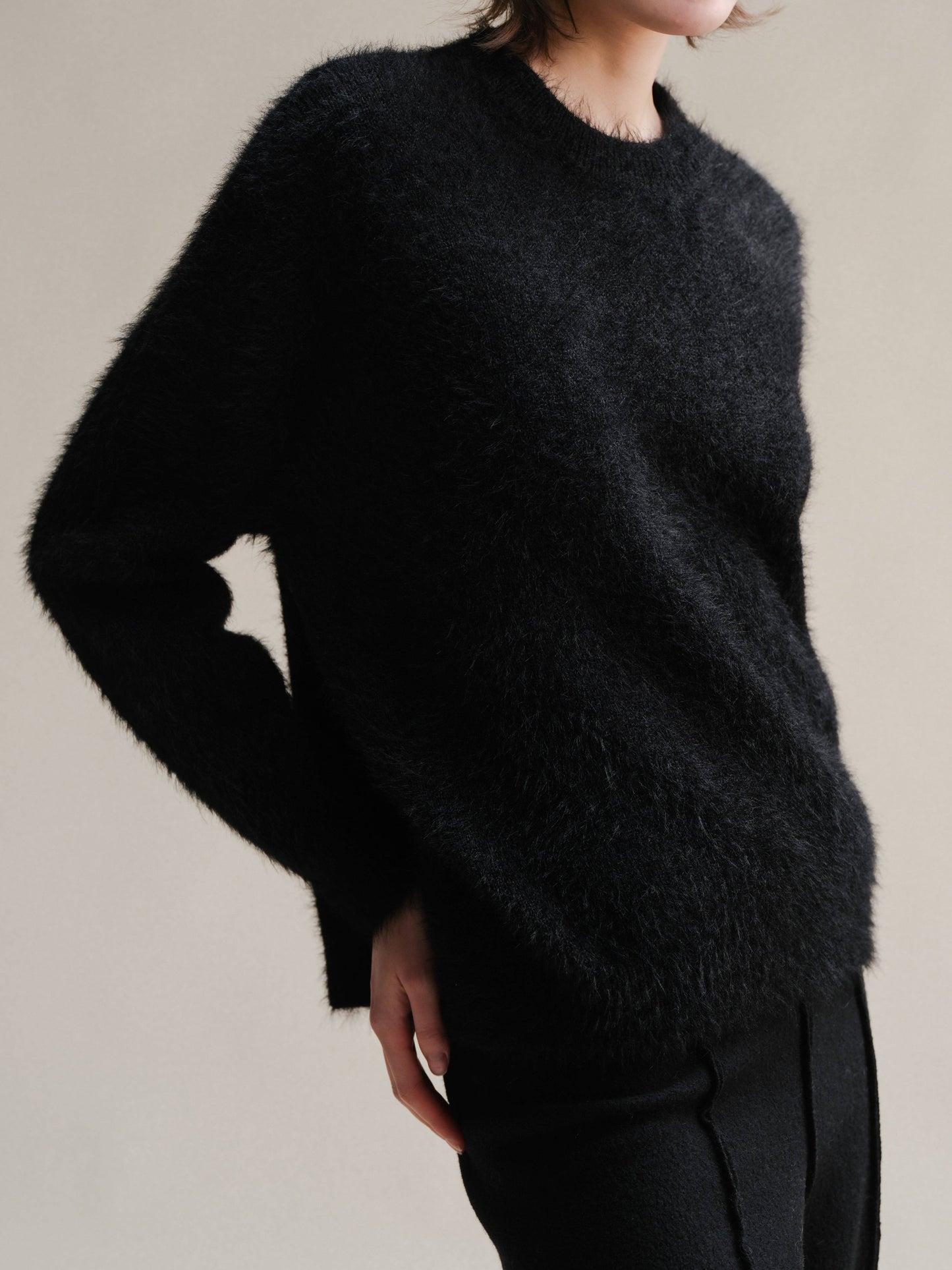 Maglione girocollo in misto baby alpaca