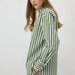 Camicia oversize a righe verdi in viscosa