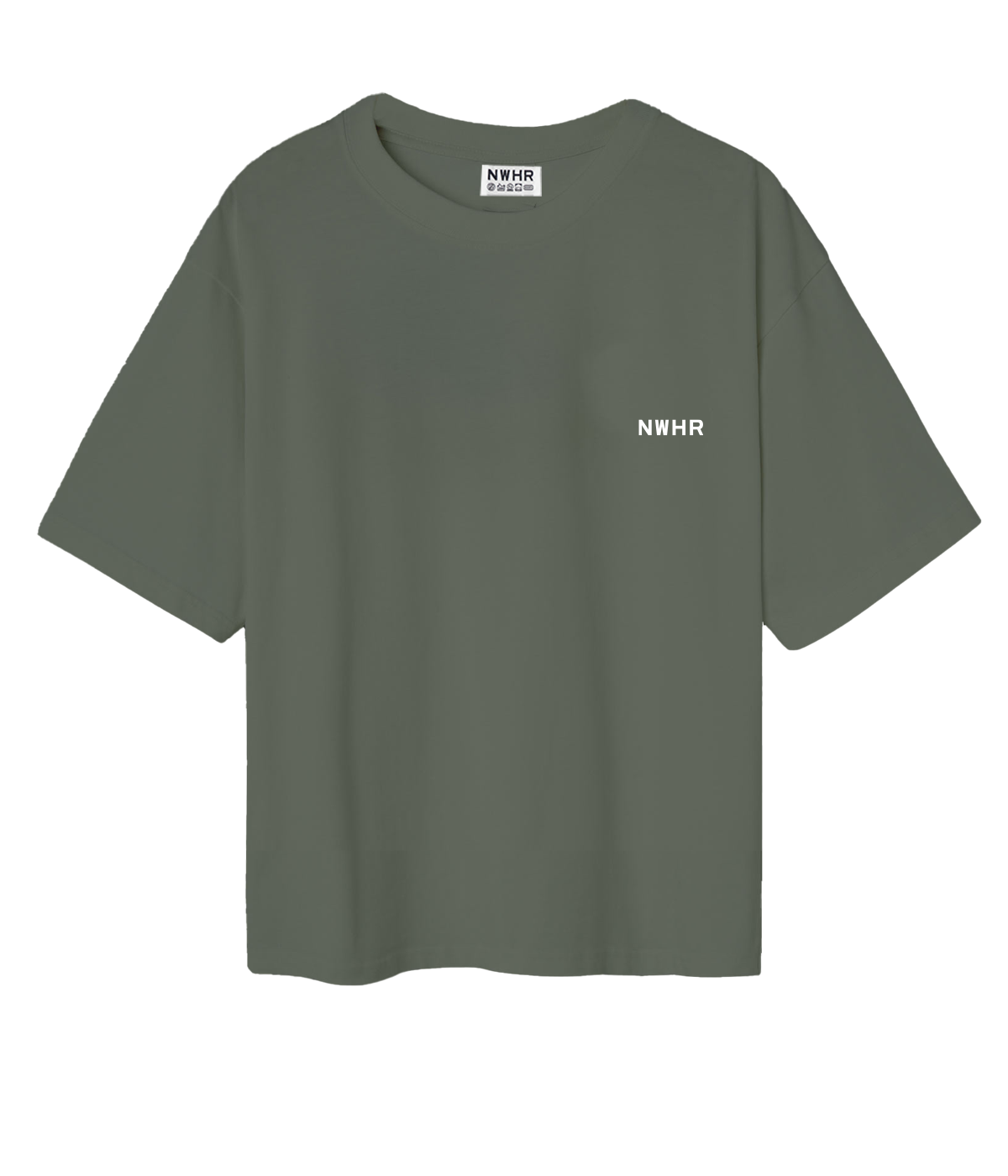 T-shirt corta oversize oliva in cotone organico