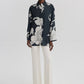 Camicia in raso con stampa floreale