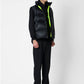 Gilet imbottito con logo e fodera giallo fluo
