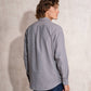 Camicia da uomo in cotone misto a microquadri