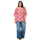 Camicetta estiva boho a fiori con maniche 3/4