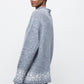 Maglione jacquard in maglia con girocollo