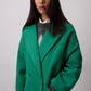 Cappotto oversize doppiopetto verde