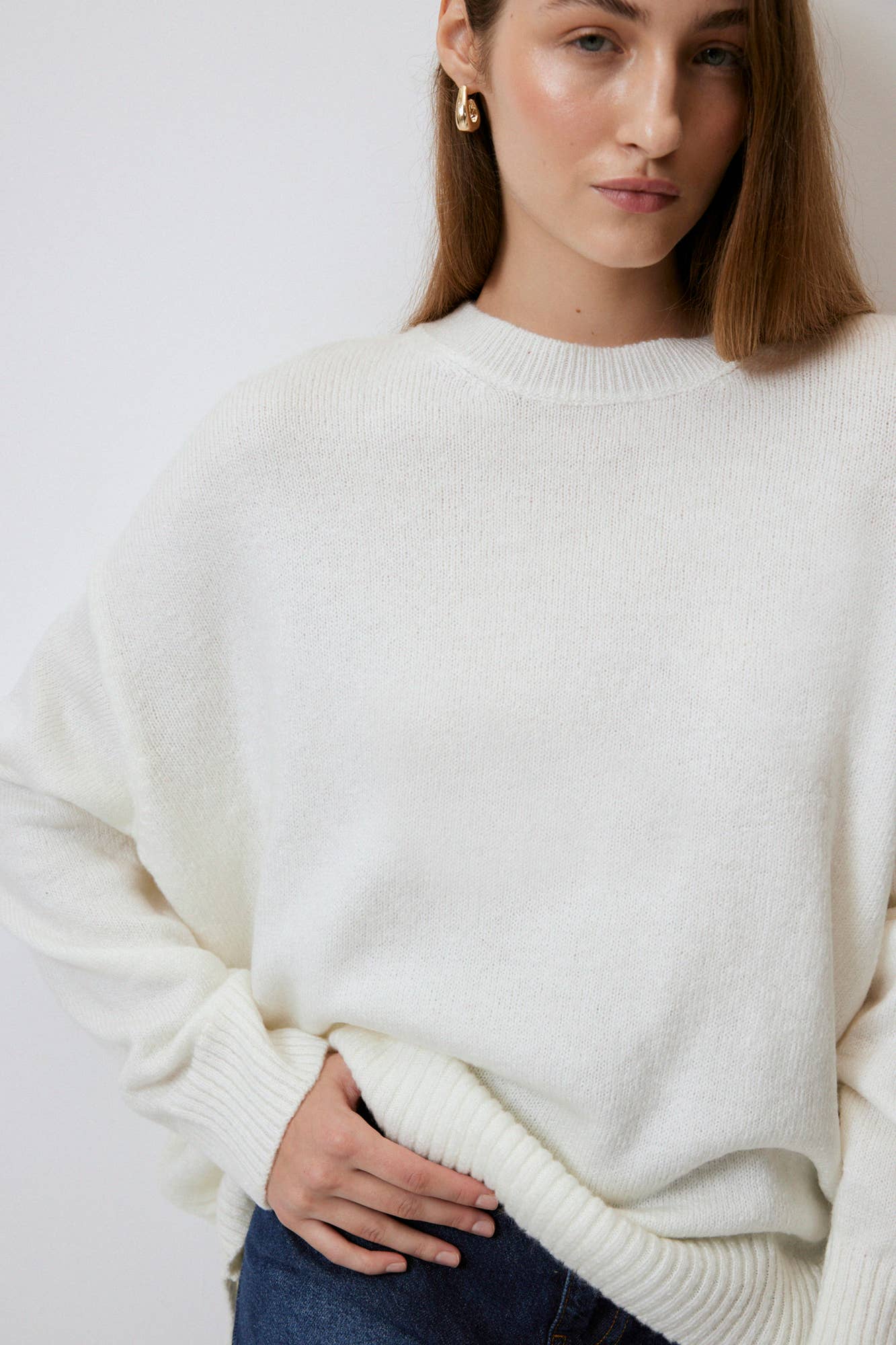 Maglione oversize tinta unita