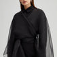 Giacca in organza nera con cintura