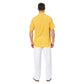 Camicia estiva a manica corta in cotone gialla