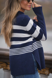 Maglia a righe in lana e cashmere