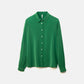 Camicia in raso tinta unita verde