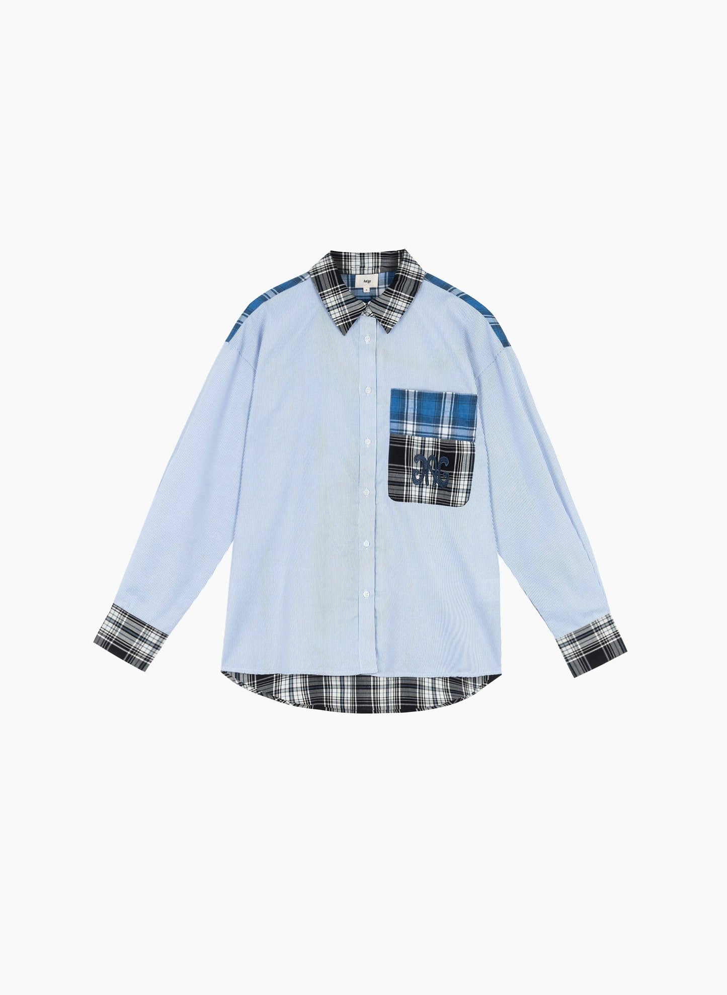 Camicia patchwork blu Sissyna