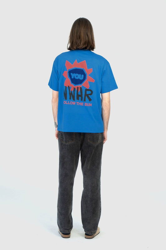 T-shirt oversize blu Follow the Sun