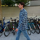 Camicia di flanella a quadri uomo blu Chop Plaid
