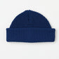 Cappello beanie in lana merino blu a coste