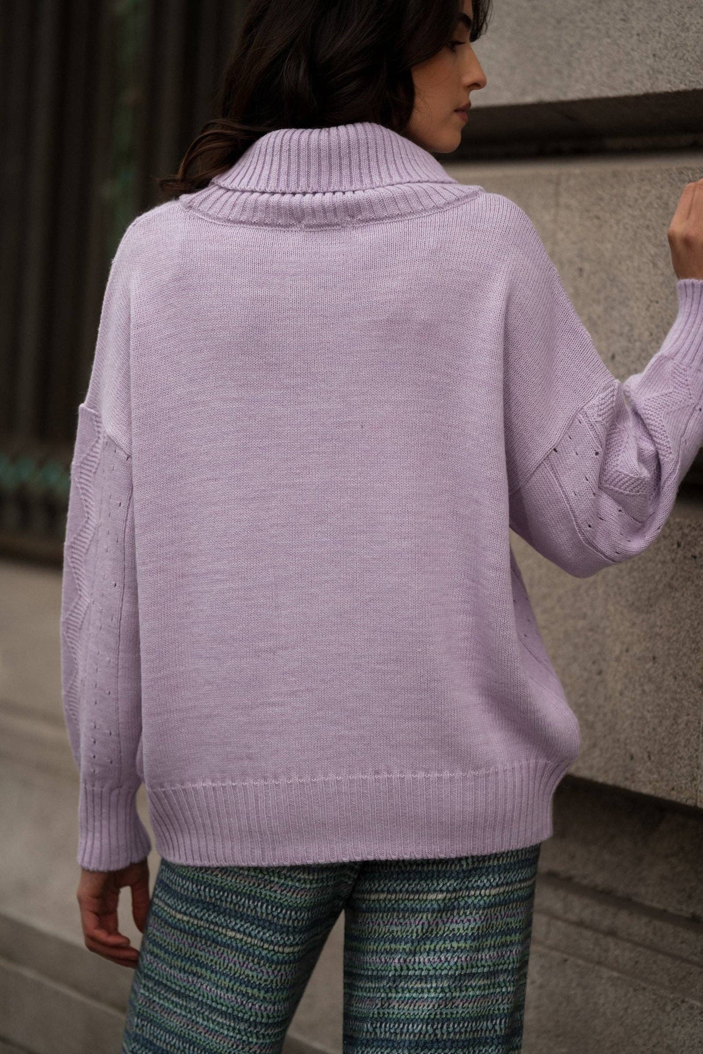 Maglia Dolcevita Oversize in Maglia Lavorata