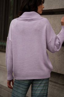 Maglia Dolcevita Oversize in Maglia Lavorata