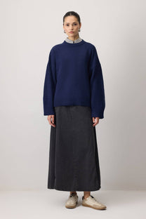 Maglione basic girocollo in misto cashmere