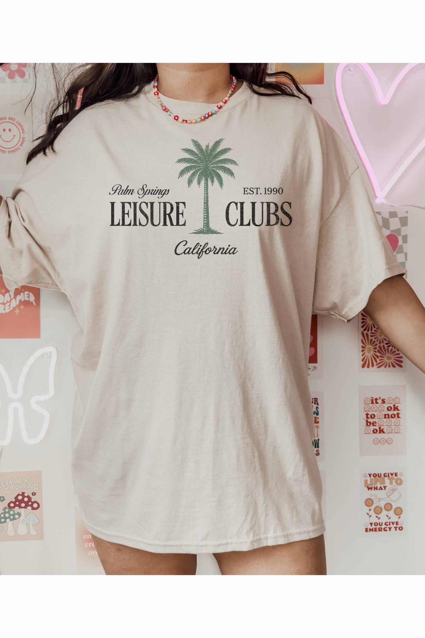 T-shirt oversize grafica Leisure Clubs