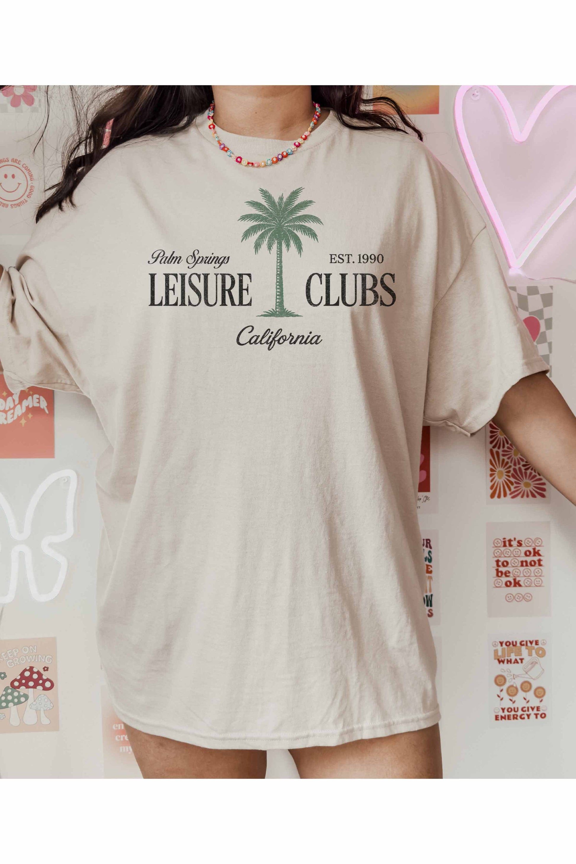 T-shirt oversize grafica Leisure Clubs
