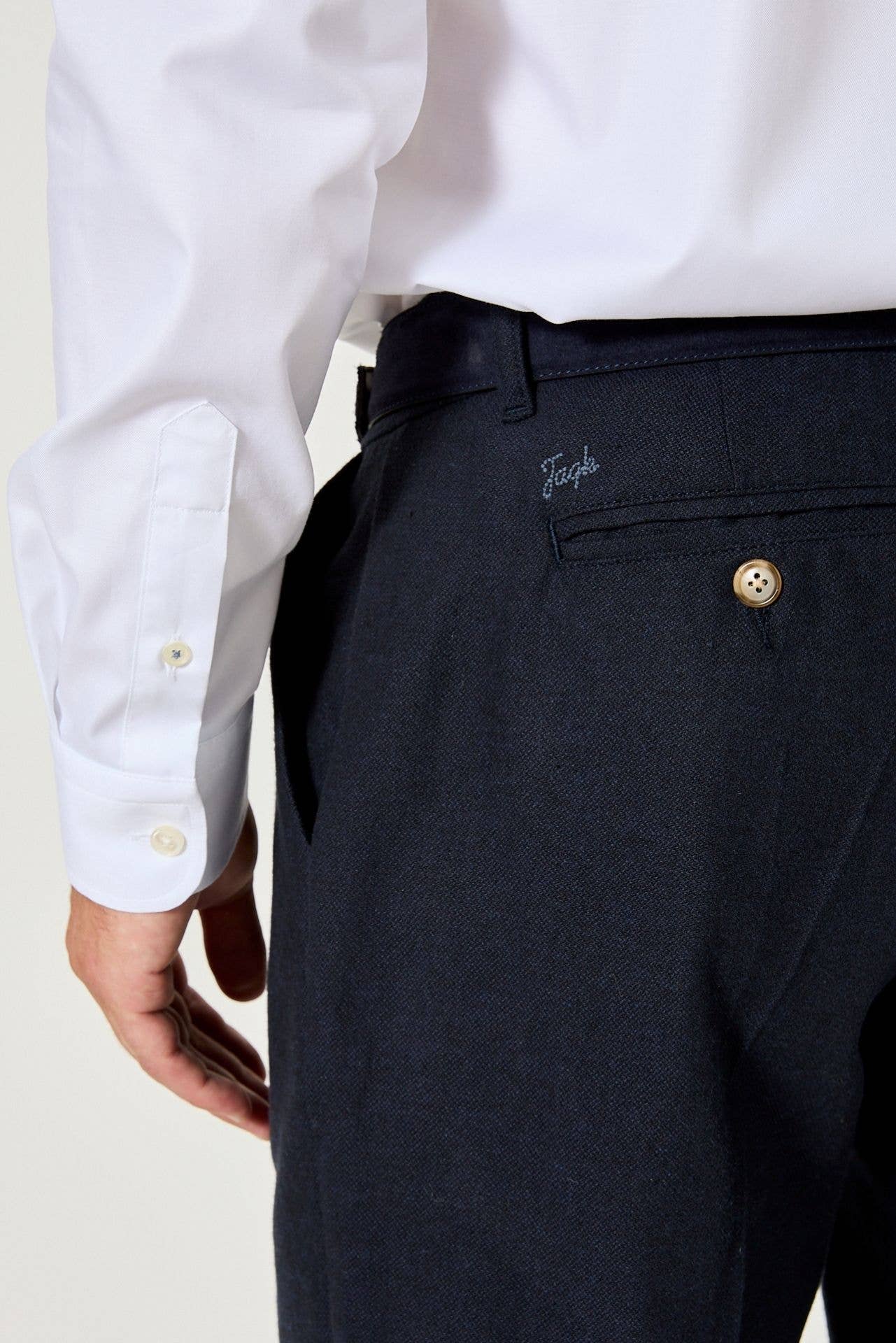 Pantaloni Palermo in flanella blu navy