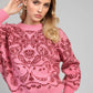 Maglione oversize jacquard bandana rosa caramella