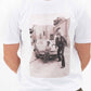 T-shirt unisex bianca con foto vintage