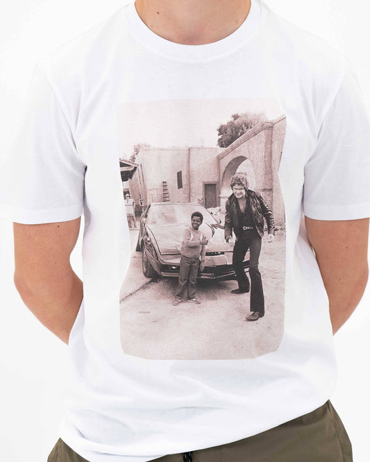 T-shirt unisex bianca con foto vintage
