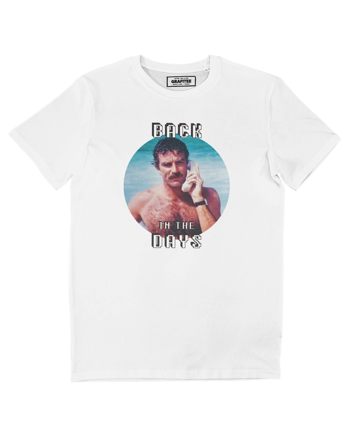 T-shirt in cotone biologico con stampa vintage "Back In The Days"